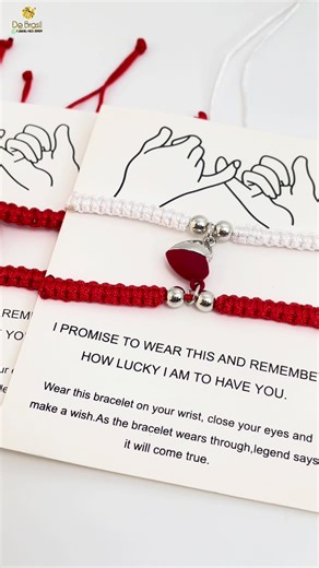 Magnetic Heart Pullstring Bracelet Set for Couples