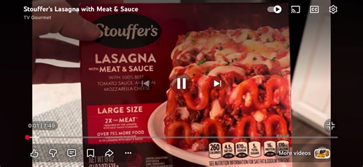 Stouffer’s Lasagna with Meat & Sauce #food #foodreview #tvdinner #microwavedinner #frozenmeal