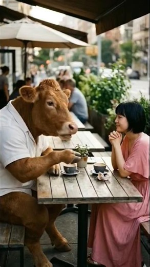 Dating with cow 😁#funyvideo #aiart #funnyinterview