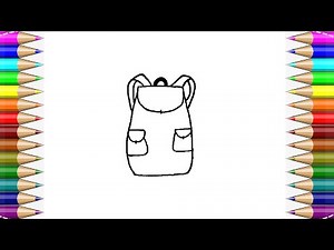 How to Draw a backpack easy Step by Step🥰 .Easy Easy Drawing and Coloring for Kids💖