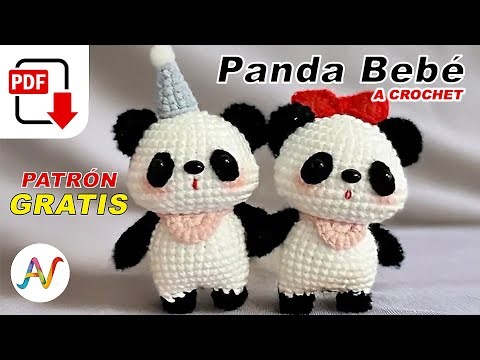 🐼 Panda Bebé Amigurumi a Crochet 🧶 Patrón GRATIS en PDF 📄✨