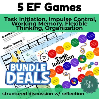 Executive Functioning Games Bundle | 5 SEL Board Games l Student Reflection WS