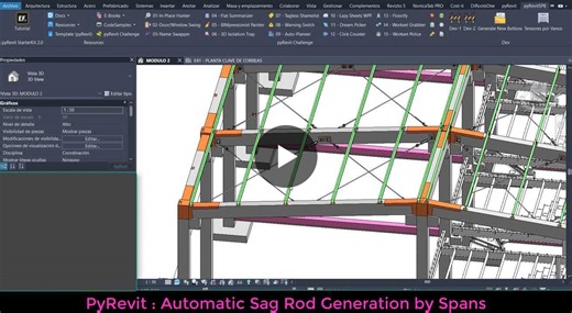#pyrevit #revit #revitapi #bim #automation #python #wpf #ui #structuralengineering #sagrods #purlins #steelstructures | Silvia Pinto Bernabé