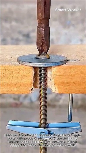 Efficient Toggle Bolt Installation Process #worker #process #hardware #fastener #drywall