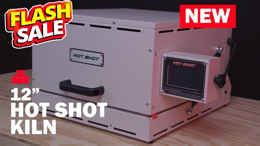 We've got a flash sale on the 12" Hot Shot running today and tomorrow! Nothing like a cool $300 off your new favorite piece of equipment. ♨️💾 https://www.delphiglass.com/new-products/fusing-supplies/hot-shot-12-clamshell-kiln-with-tap-controller | Delphi Glass