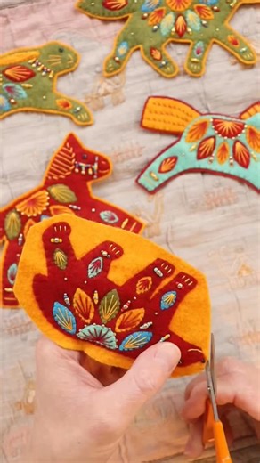 3K views · 608 reactions | Trimming around a little red bear 殺 The clips in this reel show how fast I can cut around my in-progress decorations; it’s a rather intricate process! ✂️ | Chloe Redfern Embroidery | Facebook