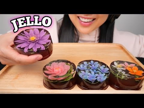FLOWER JELLO (ASMR RELAXING EATING SOUNDS) LIGHT WHISPERS | SAS-ASMR