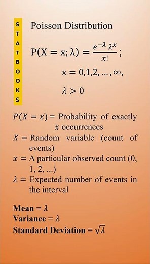 Poisson Distribution. #foryou #probability #statistics #stem #stemlearning #statbooks