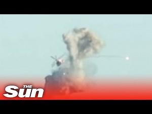 Russian attack helicopter is blown out of the sky by Ukrainian forces