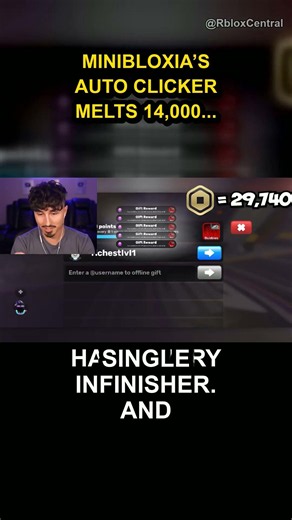 MiniBloxia's auto clicker melts 14,000 keys in SECONDS 💀 | RIVALS #Shorts