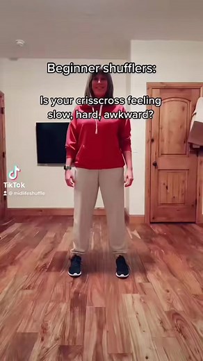 Is your crisscross feeling awkward? #Shuffle #shuffledance #shufflebasics #shuffleover50 #midlifeshuffle #shuffletutorial #howtoshuffle #shufflepractice #shufflecommunity #learningtoshuffle #beginnershuffler #shufflebeginner what