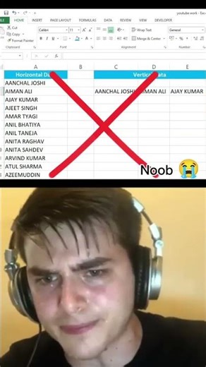 Convert Horizontal Data to Vertical in Excel ⚡ Easy Trick #Excel #ExcelTips