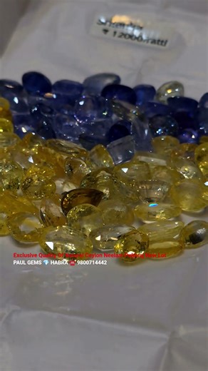 New Lot Of Exclusive Quality Natural Ceylon Neelam Pukhraj With Different Size Old Mines High Luster