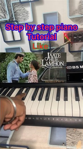 Jaate Hue Lamhon Easy Piano Tutorial #piano #shorts