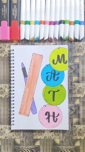 Math Front Page Idea Tutorial.📏❤️#frontpage #shorts #math #calligraphy #ElegantScripts