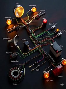 ⚡ Mastering the Yamaha DT 2-Stroke Electrical System! 🏍️💨 Break down the classic Moto DT 2T wiring with this complete overview. It’s a perfect example of functional and simple engineering! 🛠️ 🔌 The Core: The Stator acts as the main power source, generating electricity to keep the system running. 🔑 Distribution: Power flows through the Ignition Switch to feed the Headlight, Turn Signals, Horn, and Flasher Relay. 🛑 Safety First: The system includes Brake Valves to activate the stoplight and 