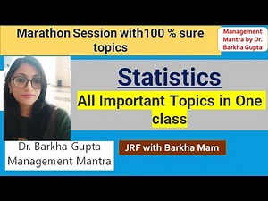 Statistics - Central Tendency - Mean - Median - Mode Video Lecture - Crash