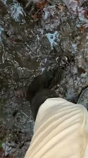 Hunter Boots sliding into deep sticky mud