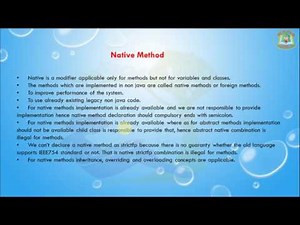 Lesson - 21 : Core Java Basics - Native Method In Java Programming