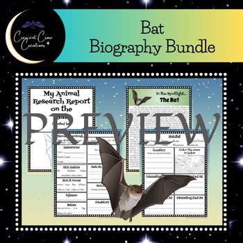 Bat Animal Bio | Color Sheet, Fact Sheet, and Graphic Organizers