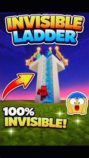 “Invisible Ladder… It Works?! 🤯” #minecraft