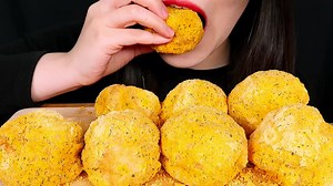 Satisfying ASMR Eating Cheese Balls Mukbang