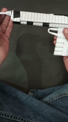 How to make a paper gun that shoot paper bullets #art #origami #shorts