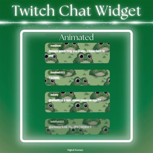 Animated Frog Chat Widget, Cottagecore Twitch Overlay (instant Download) - Etsy
