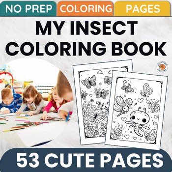 Insect Coloring Book - Cute Bugs Coloring Pages Time Fillers For K-2 Students