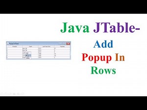 Java JTable Ep.08 - Popup Menu In Rows When Right-Clicked
