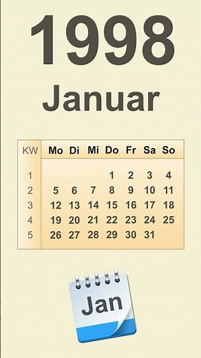 Kalender Januar 1998