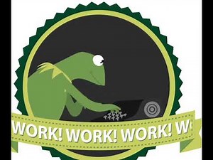 Kermit typing letters for his friends