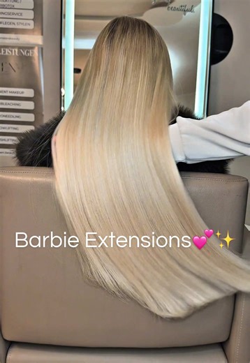 Nah? Hast du auch Lust auf Barbie Extensions? 💕#viral #fyp #tapeextensions