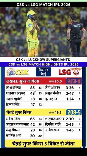 Chennai Super Kings vs Lucknow Super Giants IPL 2026 Cricket Match Highlights #cskvlsg #highlights