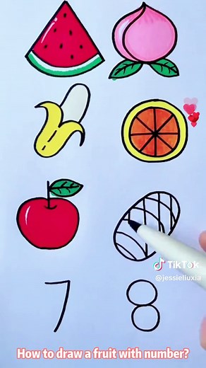 How to Draw Fruits with Numbers: Easy Tutorials for Kids