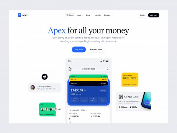 Apex — Finance Tracker Hero Section