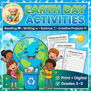 Earth Day Activities | Reading, Writing, Math  Recycling Worksheets | Grades 3–5