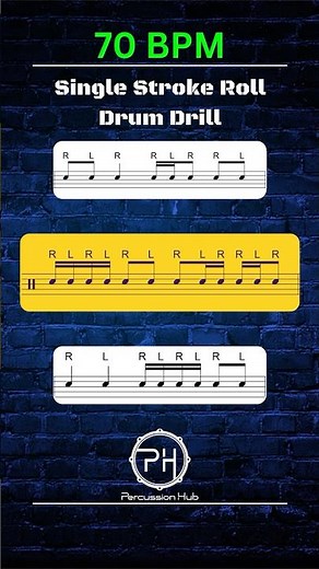 Single Stroke Roll Workout - 70 BPM | Progressive Drum Training