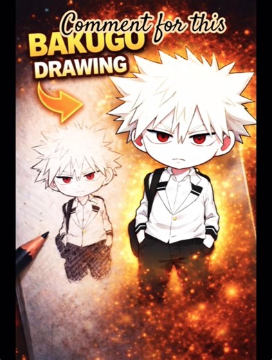 How to Draw Katsuki Bakugo | My Hero Academia Drawing 🔥 #Shorts #AnimeDrawing