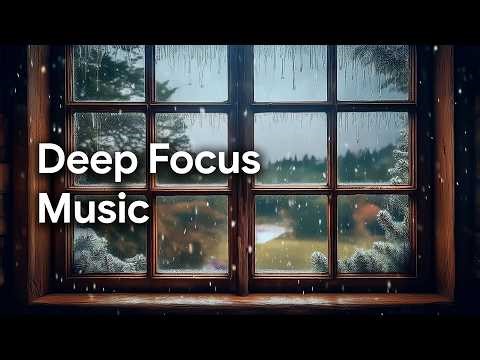 Deep Focus Music 🌧️ Rainy Library Ambience & Soothing Piano for Studying