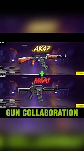 Free Fire AK47 + M4A1 Collab ⚡️ M249 Finisher | High Damage Gun Combo