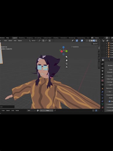 i love making my ocs three dimensional #blender #oc #3dmodel #blendertutorial #ocart