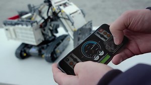 Driving one of the biggest excavators in the world with the LEGO Control+ app! _