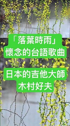 落葉時雨🍃木村好夫～日本吉他大師🎸名曲欣賞🎶落葉しぐれ~ 記憶中的老歌🎶雋永的旋律🎶令人懷念的老味道! 🍃#懷念的台語、日本歌曲#音樂