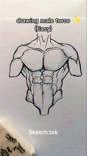 how to draw male torso easy #drawing#tutorial#howtodraw#desenho