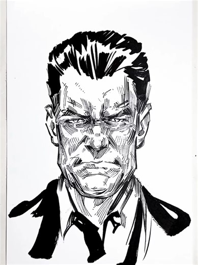 Ink Drawing Timelapse: Bold Portrait Creation