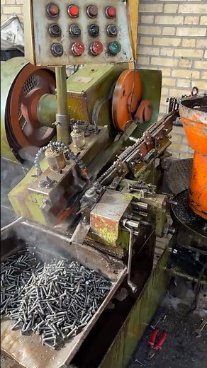 Bolt Threading Machine in Action — Final Step of Bolt Production #shortfeed #fypshorts #viralshort