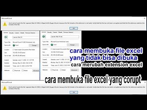 Tutorial Cara Membuka File Excel Corupt mengganti extension xls xlsx