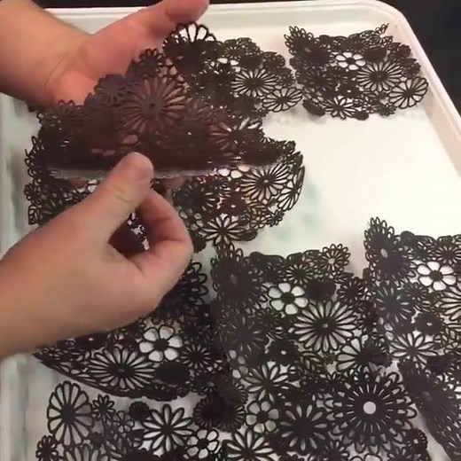 Tutorial - Chocolate lace tuile by Salvatore Martone (Joël Robuchon Las Vegas) via ChefsTalk for Business www.chefstalk.com | Flavor Showdown