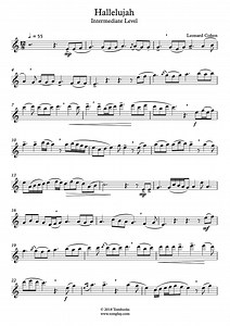 Hallelujah (Intermediate Level) (Leonard Cohen) - Flute Sheet Music